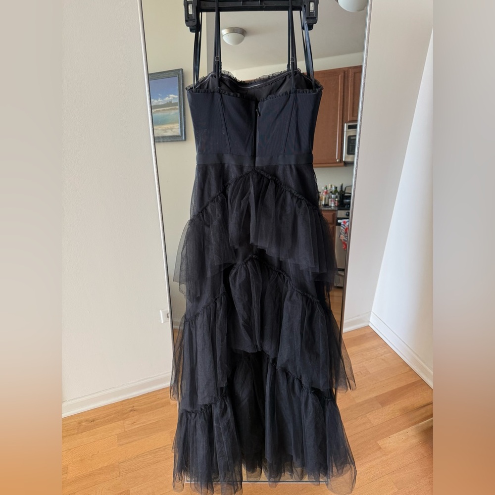 BCBGMaxAzria Black Tiered Tulle Gown 2 - Picture 4 of 4